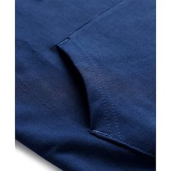 Pine Kids Cotton Knit Full Sleeves Cut & Sew Solid Color Hooded Sweatshirt - Navy Blue