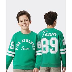 Pine Kids Cotton Knit Full Sleeves Sweatshirt With Front & Back Text Print - Green