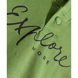 Pine Kids Cotton Knit Full Sleeves Hooded Sweatshirt With Front & Back Explorer Print & Kangaroo Pockets - Green