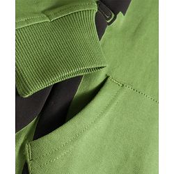 Pine Kids Cotton Knit Full Sleeves Hooded Sweatshirt With Front & Back Explorer Print & Kangaroo Pockets - Green