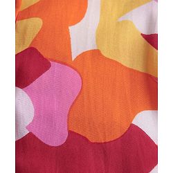 Pine Kids Woven Puff Sleeves Shirt Style Top With Abstract Print - Orange