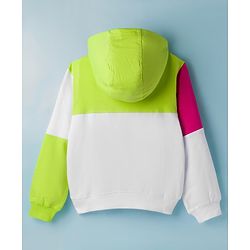 Pine Kids Cotton Knit Full Sleeves Cut & Sew Hooded Sweatshirt with Text Graphic - Multicolor