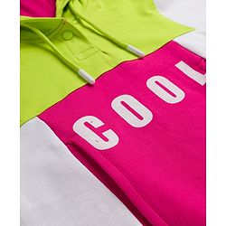 Pine Kids Cotton Knit Full Sleeves Cut & Sew Hooded Sweatshirt with Text Graphic - Multicolor