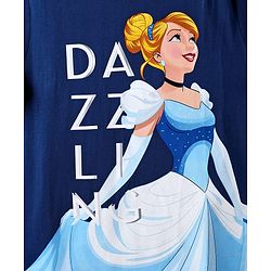Pine Kids Disney Single Jersey Knit Half Sleeves T-Shirt with Cinderella Graphics - Blue