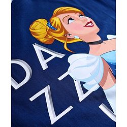 Pine Kids Disney Single Jersey Knit Half Sleeves T-Shirt with Cinderella Graphics - Blue