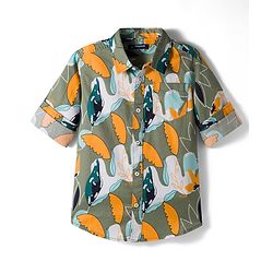 Pine Kids Cotton Woven Full Sleeves Printed Shirt - Multicolour