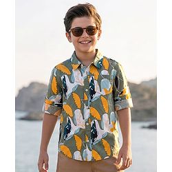 Pine Kids Cotton Woven Full Sleeves Printed Shirt - Multicolour