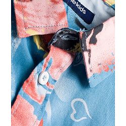 Pine Kids Cotton Woven Full Sleeves Printed Shirt - Light Blue