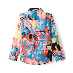 Pine Kids Cotton Woven Full Sleeves Printed Shirt - Light Blue