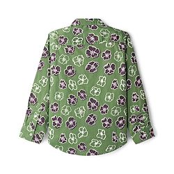 Pine Kids Cotton Woven Full Sleeves Shirt With Floral Print - Green