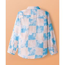 Pine Kids Cotton Woven Full Sleeves Shirts With Clouds Print - Light Pink