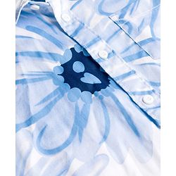 Pine Kids Cotton Woven Full Sleeves Shirt with Floral Print - Blue