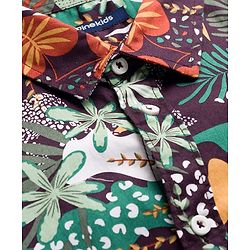 Pine Kids Cotton Woven Full Sleeves Shirt with Jungle Safari Print - Multicolor