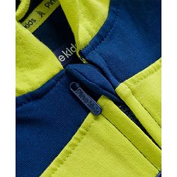 Pine Kids Cotton Knit Full Sleeves Hooded Sweatjacket With Colorado Print - Navy Blue White & Red