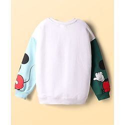 Pine Kids Disney Terry Knit Drop Shoulder Full Sleeves Sweatshirt With Mickey Mouse Graphics - Multicolor