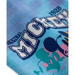 Pine Kids Disney Terry Knit Full Sleeves Tie & Dyed Hooded Sweatshirt With Mickey Mouse Graphics & Foil Print - Multicolour
