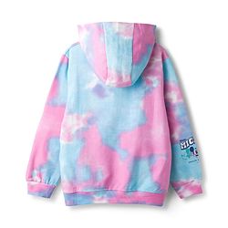 Pine Kids Disney Terry Knit Full Sleeves Tie & Dyed Hooded Sweatshirt With Mickey Mouse Graphics & Foil Print - Multicolour