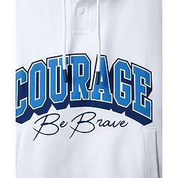 Pine Kids Cotton Knit Full Sleeves Hooded Sweatshirt With Text Print - White