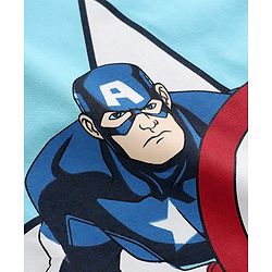 Pine Kids Marvel Single Jersey Knit Half Sleeves Night Suit with Captain America Graphics - Light Blue