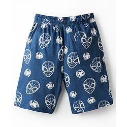 Pine Kids Marvel Single Jersey Knit Half Sleeves Shorts Night Suit with Spider Man Graphics - Navy Blue