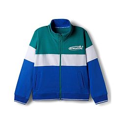 Pine Kids Cotton Knit Full Sleeves Cut & Sew SweatJacket with Text Print - Multicolor
