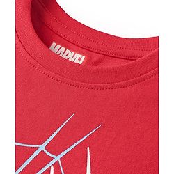 Pine Kids Marvel 100% Cotton Half Sleeves Shorts Night Suit With Spider Man Graphics - Red