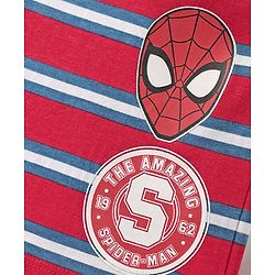 Pine Kids Marvel 100% Cotton Half Sleeves Shorts Night Suit With Spider Man Graphics - Red