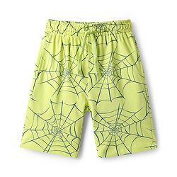 Pine Kids Marvel 100% Cotton Half Sleeves Shorts Night Suit With Spider Man Graphics - Lime Green