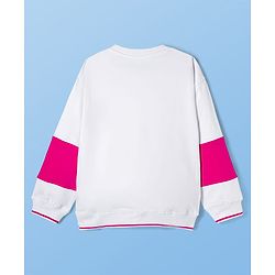 Pine Kids Cotton Kit Full Sleeves Sweatshirt with Floral Print & Sequin Detailing - White