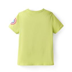 Pine Kids Marvel Single Jersey Knit Half Sleeves Cut & Sew T-Shirt With Captain America Graphics - Green