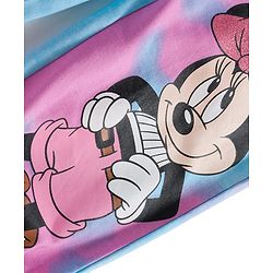 Pine Kids Disney Terry Knit Full Length Track Pant with Fabric Belt Minnie Mouse Graphic & Tie and Dye Detailing - Pink & Light Blue