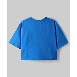 Pine Kids Disney Single Jersey Knit Half Sleeves Oversized Overlapped Drop Shoulder T-Shirt with Tank Top and Minnie Mouse Graphics - Blue & White