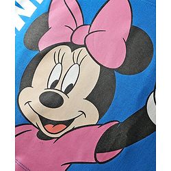 Pine Kids Disney Single Jersey Knit Half Sleeves Oversized Overlapped Drop Shoulder T-Shirt with Tank Top and Minnie Mouse Graphics - Blue & White