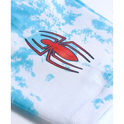 Pine Kids Marvel Single Jersey Knit Drop Shoulder Half Sleeves T-Shirt & Shorts Set with Spider Man Graphic - Blue