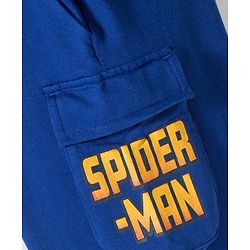 Pine Kids Marvel Single Jersey Knit Drop Shoulder Half Sleeves T-Shirt & Shorts Set with Spider Man Graphic - Blue
