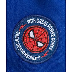 Pine Kids Marvel Single Jersey Knit Half Sleeves Cut & Sew T-Shirt with Spiderman Graphics - Blue
