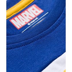 Pine Kids Marvel Single Jersey Knit Half Sleeves Cut & Sew T-Shirt with Spiderman Graphics - Blue