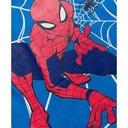 Pine Kids Marvel Single Jersey Knit Half Sleeves Cut & Sew T-Shirt with Spiderman Graphics - Blue