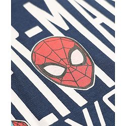 Pine Kids Marvel Single Jersey Knit Full Sleeves T-Shirt With Spider-Man Graphics - Navy Blue