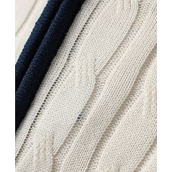 Pine Kids Knit Full Sleeves Front Open Sweater with Cable Knit Design - Off White