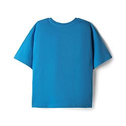 Pine Kids Marvel Single Jersey Knit Drop Shoulder Half Sleeves Oversized T-Shirt with Avengers Graphics - Blue