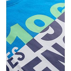 Pine Kids Marvel Single Jersey Knit Drop Shoulder Half Sleeves Oversized T-Shirt with Avengers Graphics - Blue
