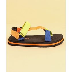 Pine Kids Velcro Closure Sandals - Orange & Blue