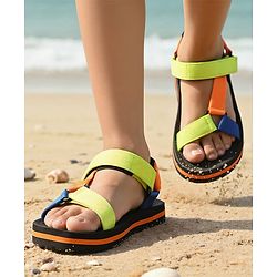 Pine Kids Velcro Closure Sandals - Orange & Blue
