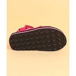 Pine Kids Velcro Closure Sandals with Leaves Print - Pink