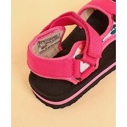 Pine Kids Velcro Closure Sandals with Leaves Print - Pink