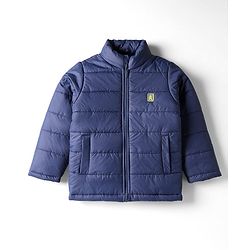 Pine Kids Woven Full Length Solid Padded Jacket - Navy Blue