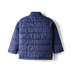 Pine Kids Woven Full Length Solid Padded Jacket - Navy Blue