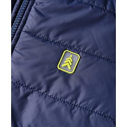 Pine Kids Woven Full Length Solid Padded Jacket - Navy Blue