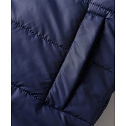 Pine Kids Woven Full Length Solid Padded Jacket - Navy Blue